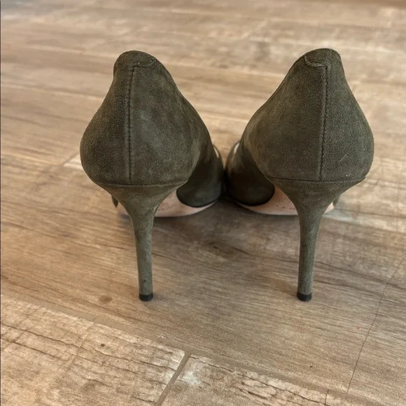 Jimmy Choo Patent Suede Black/Military 3” Heels - Picture 7 of 8